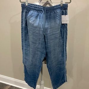 BELLA DAHL WOMENS LARGE OCEAN SIDE SOFT DENIM CAPRIS